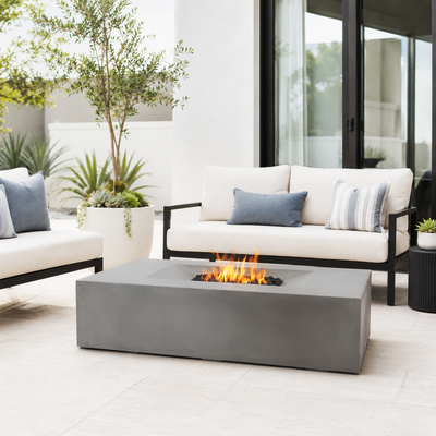 MODerne Concrete Fire Table - Rectangle 58" x 32" x 14" - Propane Version