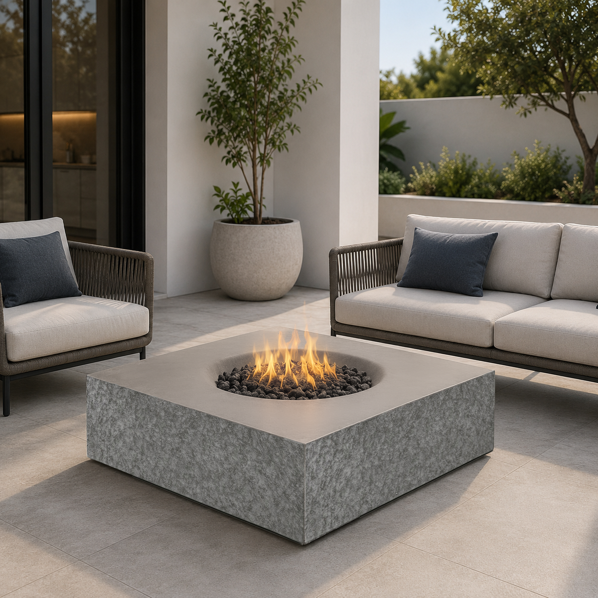 Monument Concrete Fire Table - Square 41" x 41"