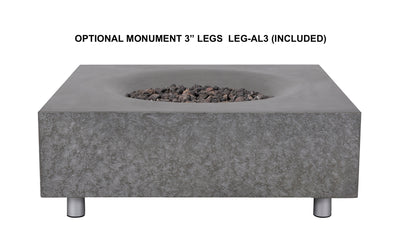 Monument Concrete Fire Table - Square 41" x 41"