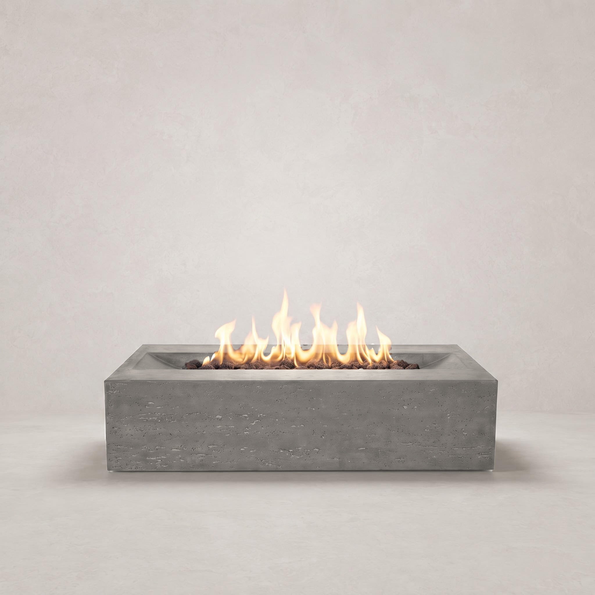 Millenia Pro Rectangle Concrete Fire Pit Table - 48" x 30"