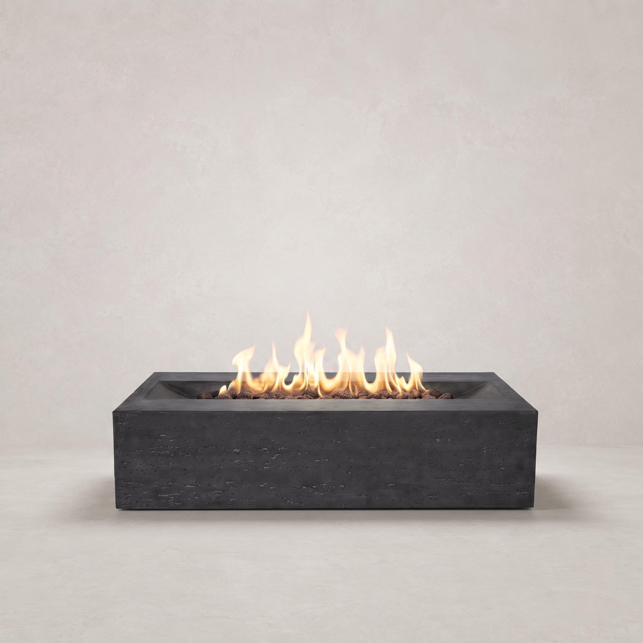 Millenia Pro Rectangle Concrete Fire Pit Table - 48" x 30"