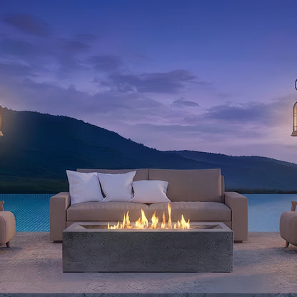 Millenia Pro Rectangle Concrete Fire Pit Table - 48" x 30"