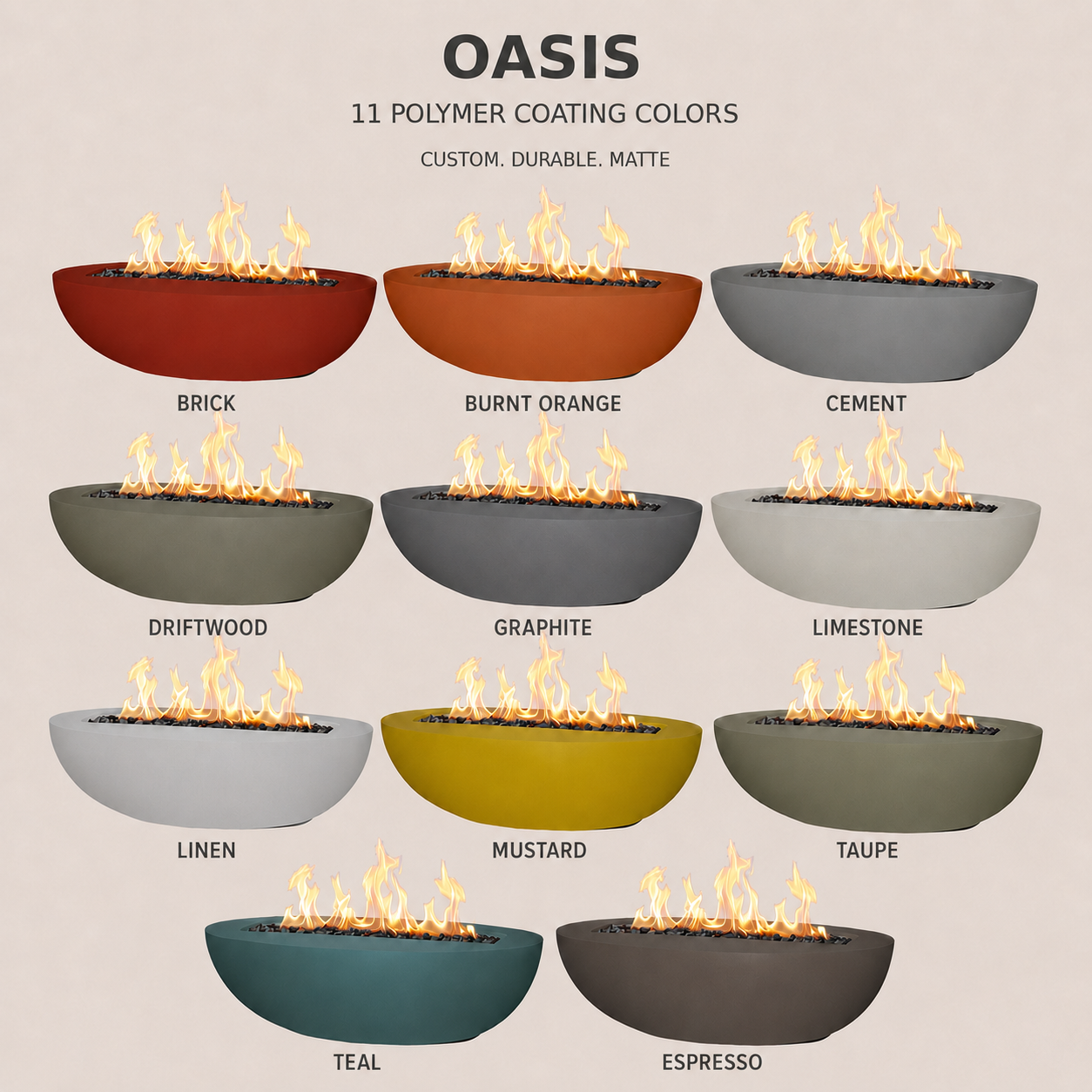 Oasis Concrete Fire Pit Bowl - 66" x 30"