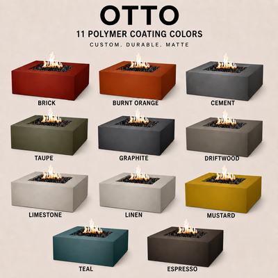 Otto Square Concrete Fire Pit Table - 42" x 42" x 15"