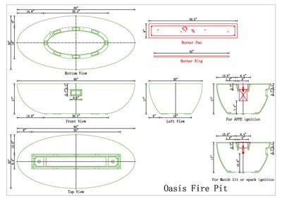 Oasis Concrete Fire Pit Bowl - 66" x 30"