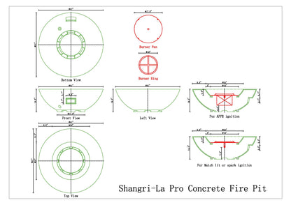 Shangri-La Pro Concrete Fire Bowl - 41" diameter