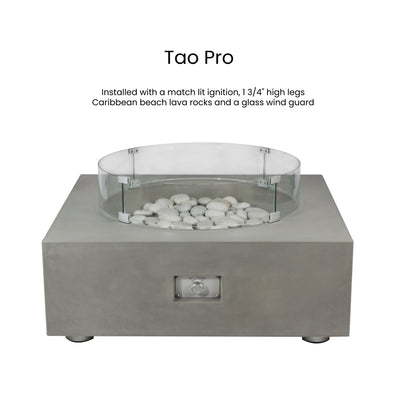 Tao Pro Concrete Fire Pit Table - 41" x 41"