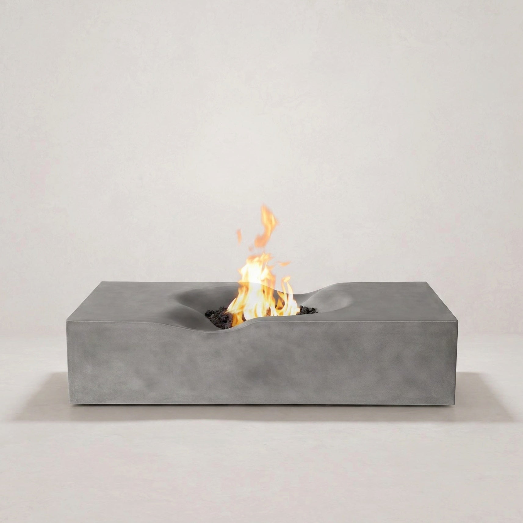 Venice Pro Rectangle Concrete Fire Pit Table - 60" x 34"