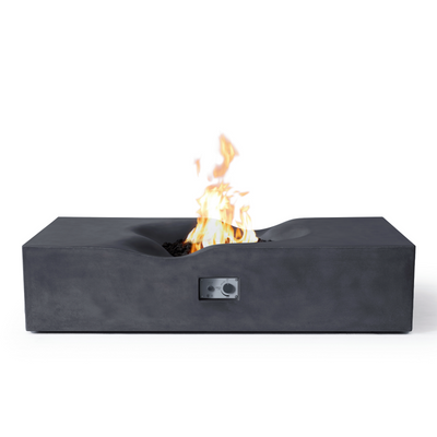 Venice Rectangle Concrete Fire Pit Table - 60" x 34"