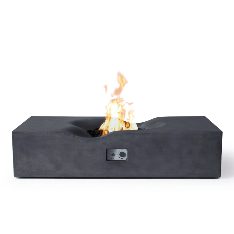 Venice Rectangle Concrete Fire Pit Table - 60" x 34"