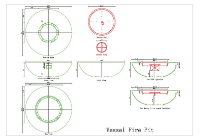 Vessel Concrete Fire Pit Bowl - 54" diameter