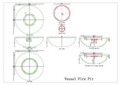 Vessel Concrete Fire Pit Bowl - 54" diameter
