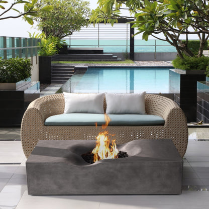 Venice Pro Rectangle Concrete Fire Pit Table - 60" x 34"