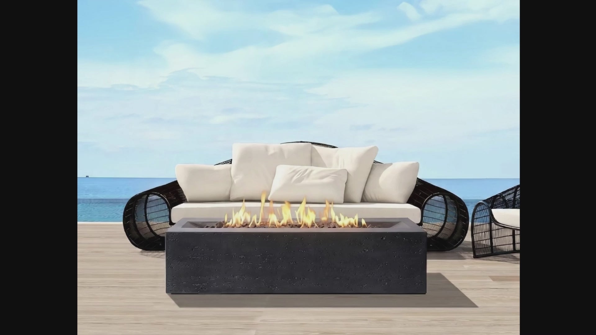 Millenia Pro Rectangle Concrete Fire Pit Table - 48" x 30"