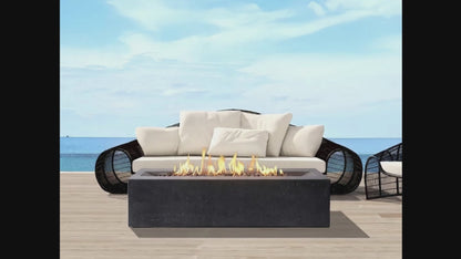 Millenia Pro Rectangle Concrete Fire Pit Table - 48" x 30"